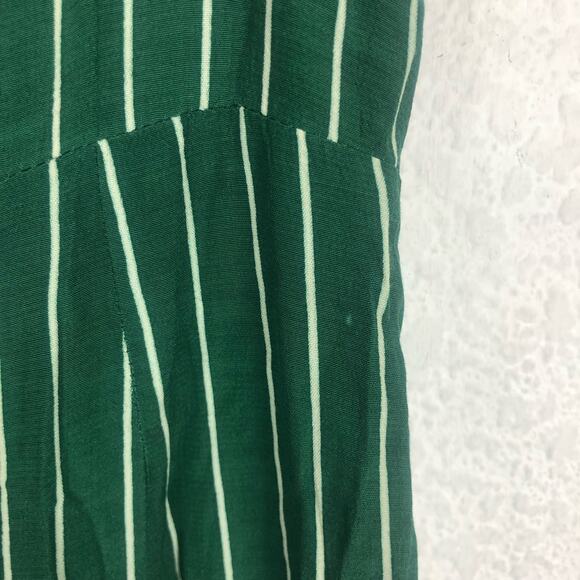 Faithfull The Brand Presley Jumpsuit Size Small Green Striped Tie-Front Wide-Leg - Picture 10 of 13